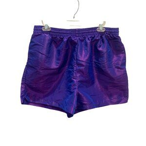 Vintage The Body Co Purple Blue Irridescent Wind Breaker Shorts Size XL Unisex